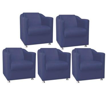 Imagem de Kit 05 Poltrona Cadeira Decorativa Tilla   Para Sala de Estar Recepção