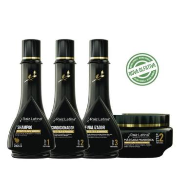 Imagem de Kit Mandioca 250ml (Shampoo+Condicionador+Máscara+Finalizador) - RAIZ 