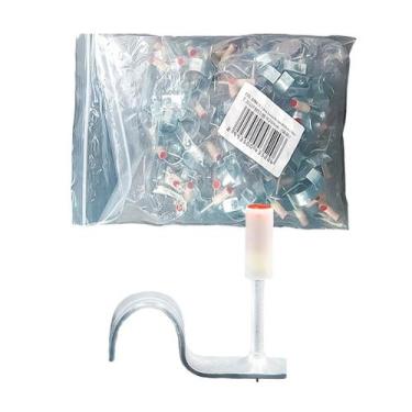 Imagem de Grampo Finca Pino Meia Lua 20mm  Fixação de Tubos e Cabos 100 Unid. - 