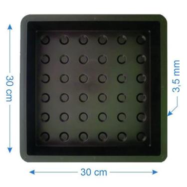 Imagem de 4 Forma De Piso Paver Bloquete Tátil Alerta 30x30x6cm - AAZ
