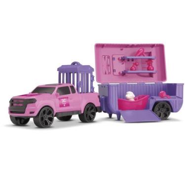 Imagem de Carrinho Trailer PETS Rosa C/ACESSÓRIOS - Orange TOYS