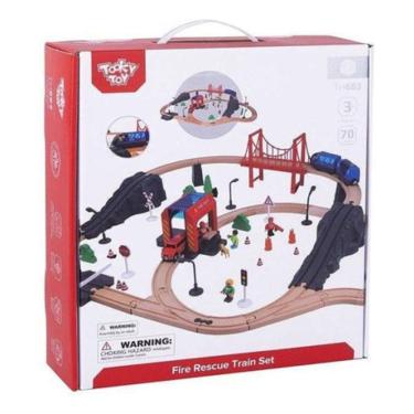 Imagem de Conjunto Pista De Trem Grande Madeira Tooky Toys Brinquedo