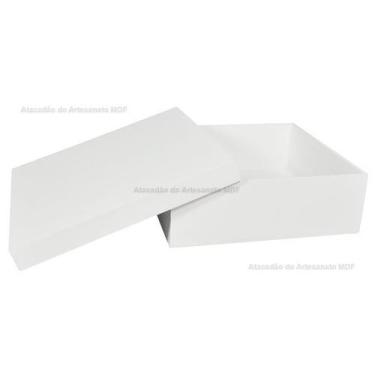 Imagem de Kit 20 Caixa Quadrada Tampa Sapato 20x20x5 Mdf Madeira Pintado - ATACA