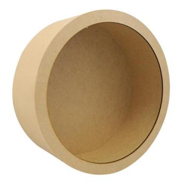 Imagem de Kit 2 Nicho Redondo Simples 37x15 Mdf Madeira - ATACADÃO DO ARTESANATO