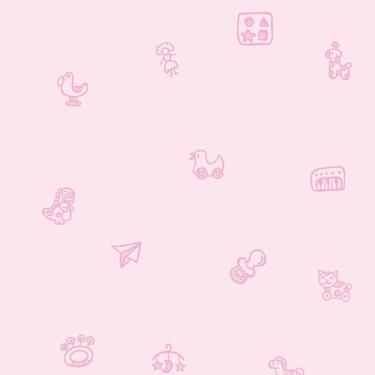 Imagem de Papel de Parede Adesivo Infantil Brinquedos De baby Crianças Tons Rosa
