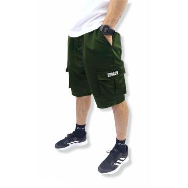 Imagem de Bermuda Cargo Corta Vento Verão Hunter Masculina 5 Bolsos Verde, Verde