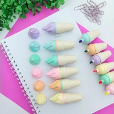 Imagem de Kit Mini Marca Texto Esmalte Picolé Casquina Candy Color Volta as Aula