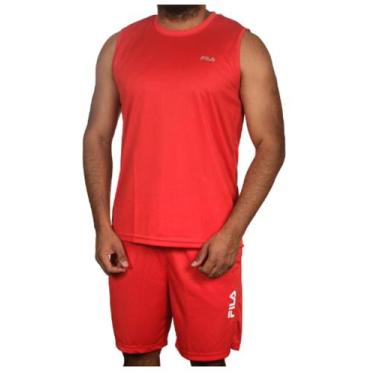 Imagem de Camiseta Regata Fila Masculina Myler Original Várias Cores, Vermelho c