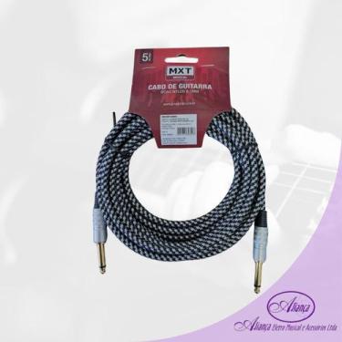 Imagem de Cabo P10 X P10 Mono Para Guitarra/ Violão/Baixo 5 Metros Nylon Têxtil 