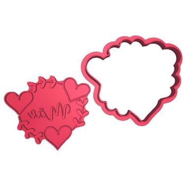 Imagem de Cortador Marcador Dia das Mães Guirlanda Flor Coração - DOCE IMPRESSO,