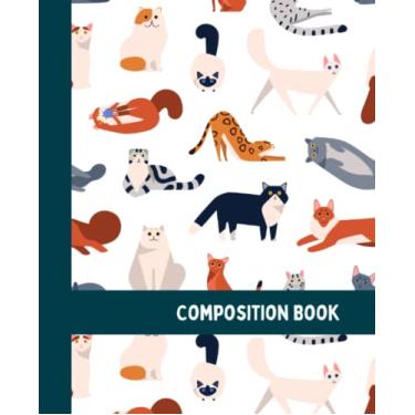Imagem de Derpy Cats Composition Notebook: Cute Cats College Ruled Notebook (7.5 x 9.25) - 120 Pages: For Kids, Teens and Adults