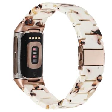 Imagem de Limque Pulseira de resina compatível com Fitbit Charge 6/Fitbit Charge 5, à prova d'água e leve de substituição com fivela de aço inoxidável, pulseira moderna para Fitbit Charge 5/6 Fitness Tracker