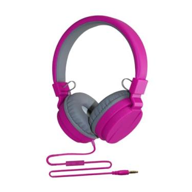 Imagem de AsrMyjcx Sobre a orelha fone de ouvido com fio presentes ouvir música em casa, jogos de escritório profissional com 3.5mm áudio jack rosa confortável