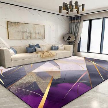 Imagem de Tapete geométrico dourado para sala de estar, decoração de área grande, tapetes para casa, para quarto, sofá macio, JH019, flanela, 14,200 x 250 cm, 78,7 x 98 pol.