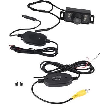 Imagem de 7pcs câmera reversa de carro, versão noturna Ir Led câmera de backup reversa de carro receptor transmissor de vídeo RCAs sem fio, câmera reversa de carro, para instalação em