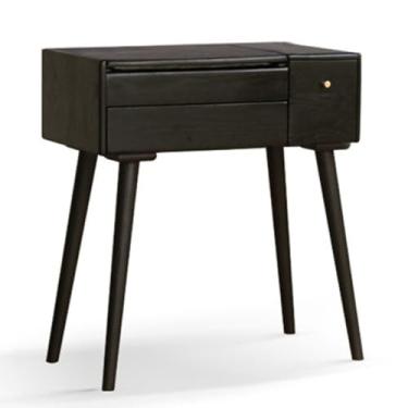 Imagem de LICONG-2019 Penteadeira de maquiagem com espelho flip-top, penteadeira com 2 gavetas, penteadeira de madeira, escrivaninha e penteadeira para quarto, banheiro (pequena)