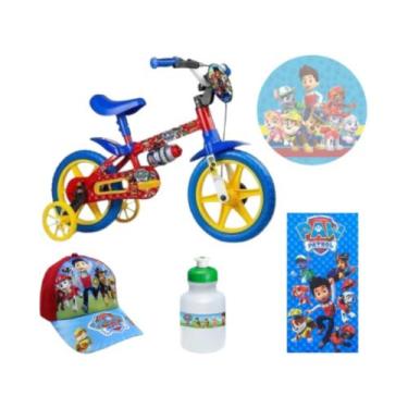 Imagem de Bicicleta Patrulha Canina Aro 12 Passeio 4 itens - Nathor