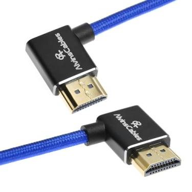 Imagem de Alvin's Cables Cabo HDMI 2.1 8K 60Hz 4K 120Hz de alta velocidade para monitor Atomos Ninja, cabo espiral trançado de ângulo esquerdo para direito para Sony FS5 FS7 FX9, para Canon C300 C500, para