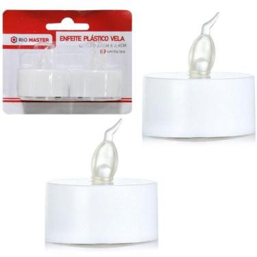 Imagem de vela decorativa eletrônica de led a bateria com 2 pecas 3,8X3,6CM DE Ø