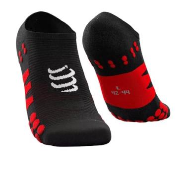 Imagem de Meia de compressão invisível - No Show Socks - COMPRESSPORT (T4, Preto/Vermelho)