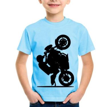 Imagem de Camiseta Infantil Moto Grau XJ6 - Foca na Moda, Azul bebê, 4