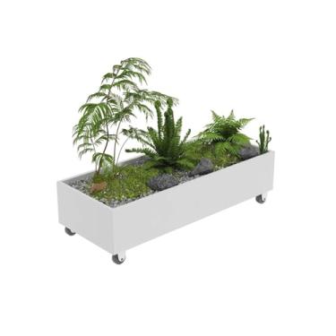 Imagem de LICONG-2020 Caixa de flores ao ar livre, canteiro de flores verde com rodas universais, loja de chá de leite, cafeteria, divisória ao ar livre, caixa de flores móvel