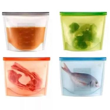 Imagem de Saco Porta Alimentos Silicone Freezer e Micro Ondas - Unyhome, Verde
