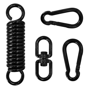 Imagem de Kit de suspensão de saco de pancada de mola pesada com giro e 2 mosquetões, rotação de 360° para saco de pancadas resistente, acessório de suporte para bolsa de boxe, bolsa pesada, balanço de