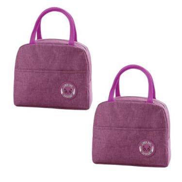 Imagem de Kit 2 Bolsa Térmica Iguais Feminina Pequena Fitness Viagem Listras Lin