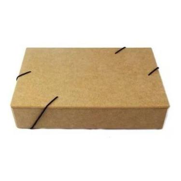 Imagem de Caixa Pasta MDF Pequena Com Elástico Documentos 26x16x06 cm - Toxa