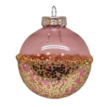 Imagem de Magizi by Tuut, Decoração para Árvore de Natal, Bola Decorada, Rosê Gold, 8cm