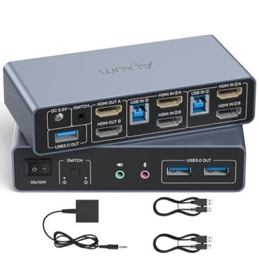 Imagem de Alxum Interruptor USB 3.0 HDMI KVM 2 em 2 saídas