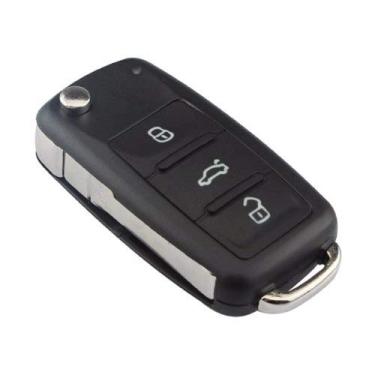 Imagem de Chave Canivete Compatível com VW Gol Golf Voyage Polo Fox Amarok UP GVI G6 3B Lamina Emblema