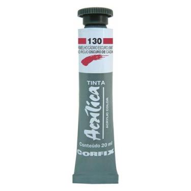 Imagem de Tinta Acrílica Corfix 20ml G1 - 80020, 130 VERMELHO CADMIO ESCURO
