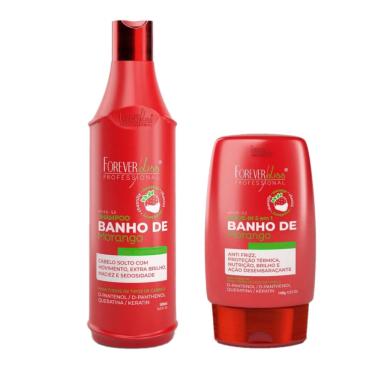 Imagem de Kit Forever Liss Banho de Morango Shampoo500ml + Leaven In140g