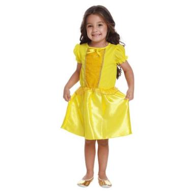 Imagem de Fantasia Princesa Dourada Infantil com Laço e Brilho - Sulamericana, U