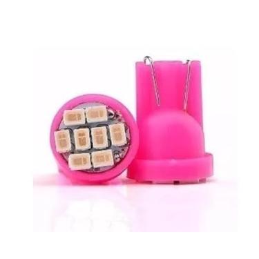 Imagem de Lâmpada LED T10 Pingo, 8 LEDs, 12V, para Teto, Mala e Placa (Rosa)