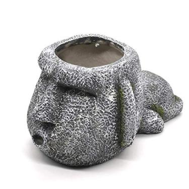 Imagem de Porta lápis de estátua de pedra da Ilha de Páscoa, organizador de copos de resina, esculturas, plantas, flores, vasos, artesanato para decoração de escritório em casa