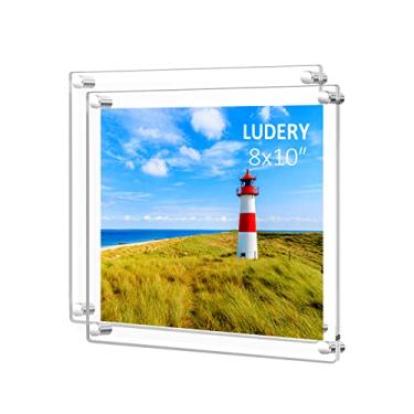 Imagem de Ludery Moldura De Acrílico Transparente 8X10, Flutuante, Sem Moldura, Para Parede, Painel Certificado Graduação, Obras Arte E Retratos Família - Pacote Com 2