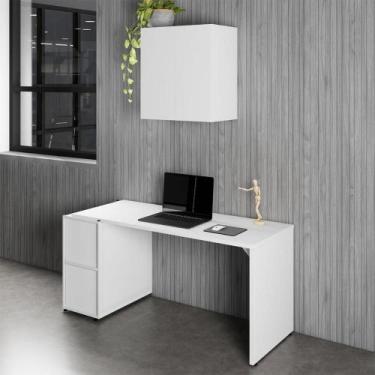 Imagem de Mesa Escrivaninha 1,5m c/ Balcão e Armário Aéreo 2 Portas F5 - F5 Offi