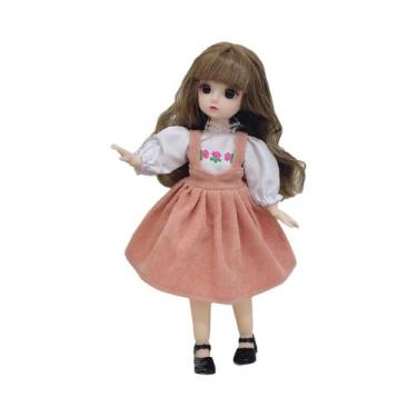 Imagem de Boneca Articulada de 30cm com Roupas, Sapatos 3D e Olhos Marrons - 12 