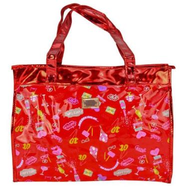 Imagem de Bolsa Feminina Sacola Praia Transparente Candy Vermelho CBRN17225 - Co