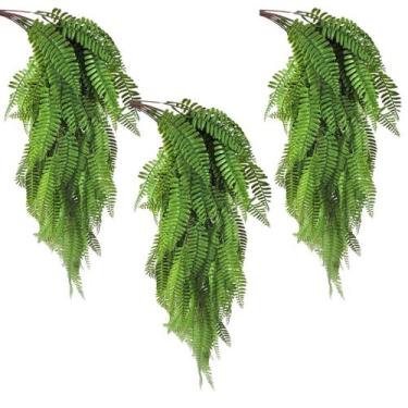 Imagem de Kit 3 Samambaia Artificial Pendente 84Cm Planta Permanente - Inigual