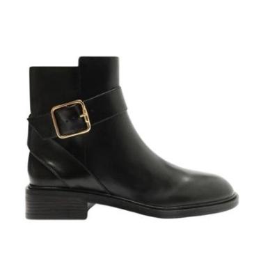 Imagem de Bota Arezzo Couro Cano Curto Fivela Riding Feminina-Feminino