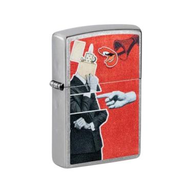 Imagem de Zippo Isqueiro de bolso cromado com design de colagem