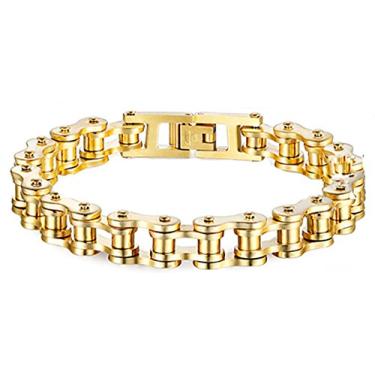 Imagem de VPKJewelry Pulseira masculina e feminina de aço inoxidável para motociclista, corrente eternidade, largura 12 mm C 19 cm, 7.5 inches, Aço inoxidável