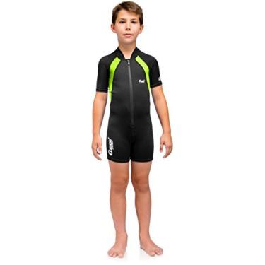 Imagem de Maiô infantil Cressi de manga curta, preto/limão, M