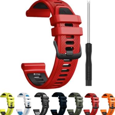 Imagem de Pulseira Para Garmin Forerunner 965 955 945 935 22mm + Chave - QUIBARATO (VERMELHA COM PRETA)