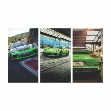 Imagem de Quadro Decorativo Carro Corrida Verde Pista Motor Velocidade
