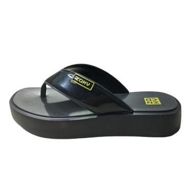 Imagem de Chinelo Feminino Zaxy Trend Plataforma de Dedo Leve, Moderna e Vegana com Efeito Puffer (Preto, BR, Adulto, Numérico, 38)